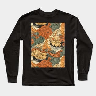 Asian Food pattern, foodie gift, ramen lover Long Sleeve T-Shirt